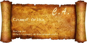 Czumpf Arika névjegykártya